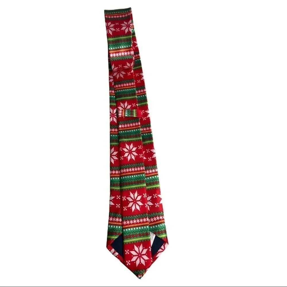 AMSCAN,INC., CHRISTMAS TIE, Ribbon&Snowflakes, 58X3.5, red, white, green‎